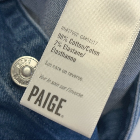 PAIGE Jaxson Blue Denim Mini Dress Womens 10 Vneck Cotton Pockets Classic - Picture 4 of 12